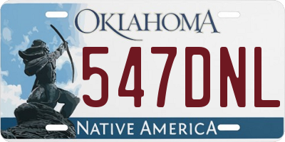 OK license plate 547DNL