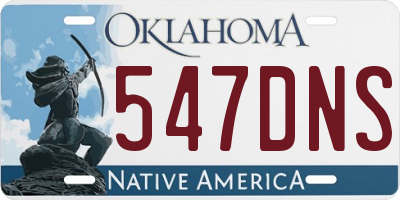 OK license plate 547DNS