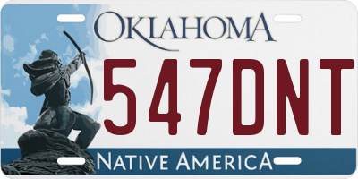 OK license plate 547DNT