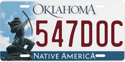 OK license plate 547DOC