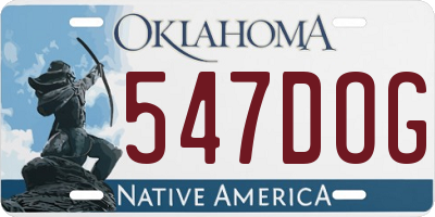 OK license plate 547DOG