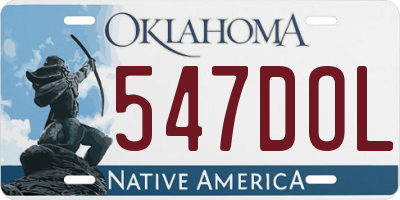 OK license plate 547DOL
