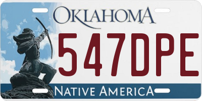 OK license plate 547DPE