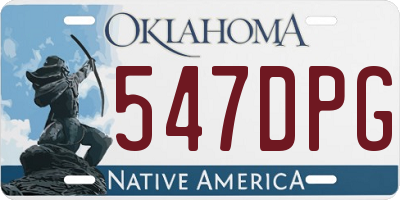 OK license plate 547DPG