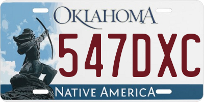 OK license plate 547DXC