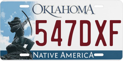 OK license plate 547DXF