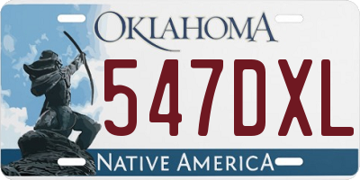 OK license plate 547DXL