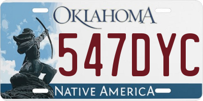 OK license plate 547DYC
