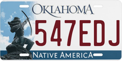 OK license plate 547EDJ