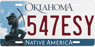 OK license plate 547ESY