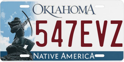 OK license plate 547EVZ