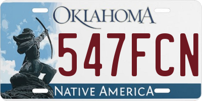 OK license plate 547FCN