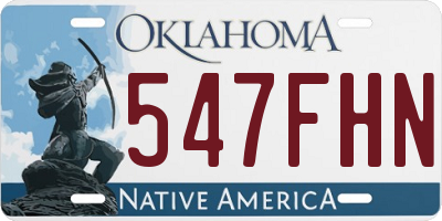 OK license plate 547FHN