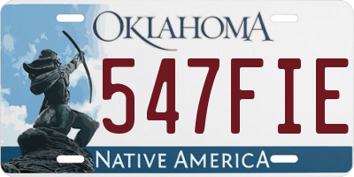 OK license plate 547FIE