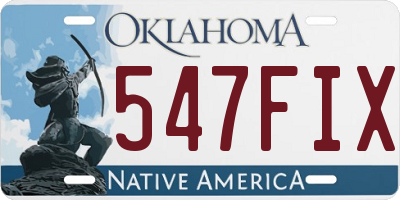 OK license plate 547FIX
