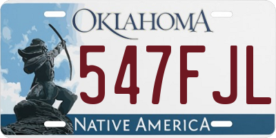 OK license plate 547FJL