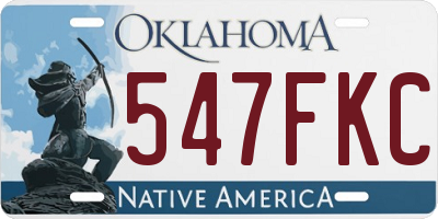 OK license plate 547FKC