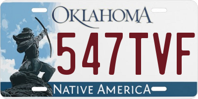 OK license plate 547TVF