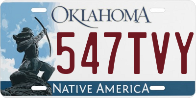 OK license plate 547TVY