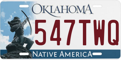 OK license plate 547TWQ