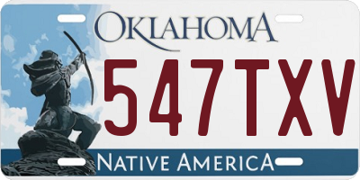 OK license plate 547TXV