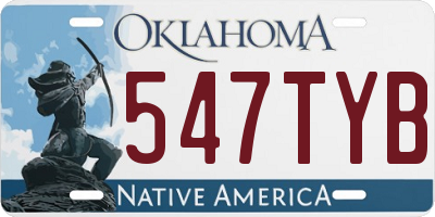 OK license plate 547TYB