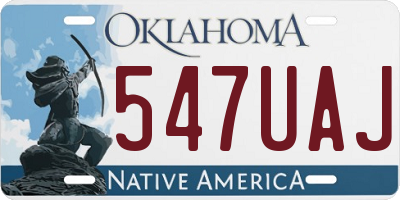 OK license plate 547UAJ