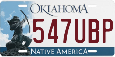 OK license plate 547UBP