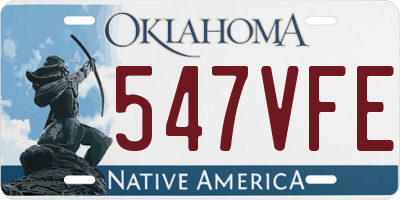OK license plate 547VFE