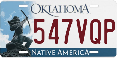 OK license plate 547VQP