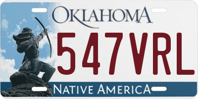 OK license plate 547VRL