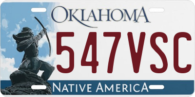 OK license plate 547VSC