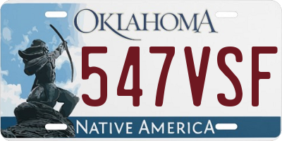 OK license plate 547VSF
