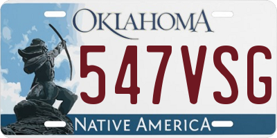 OK license plate 547VSG