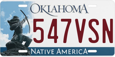 OK license plate 547VSN