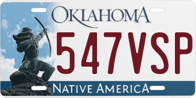 OK license plate 547VSP