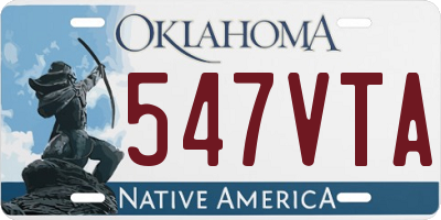 OK license plate 547VTA