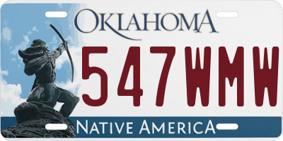 OK license plate 547WMW