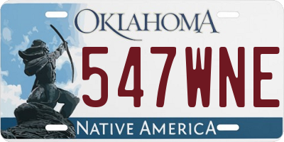 OK license plate 547WNE