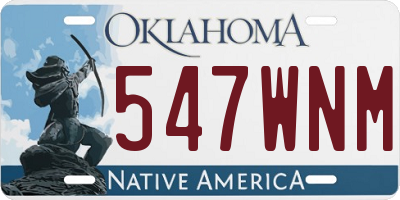 OK license plate 547WNM