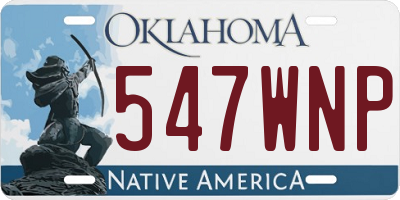 OK license plate 547WNP