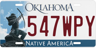 OK license plate 547WPY