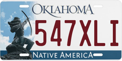 OK license plate 547XLI