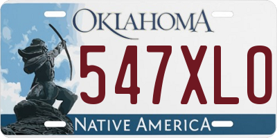 OK license plate 547XLO
