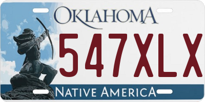 OK license plate 547XLX