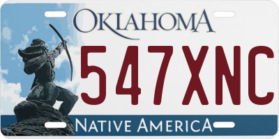OK license plate 547XNC