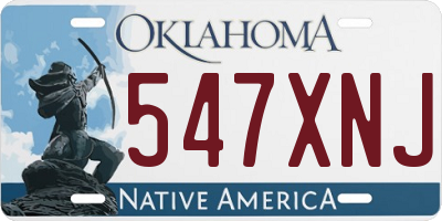 OK license plate 547XNJ