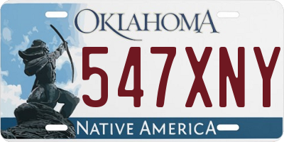 OK license plate 547XNY