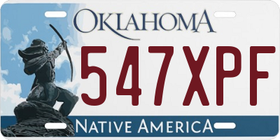 OK license plate 547XPF