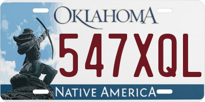 OK license plate 547XQL
